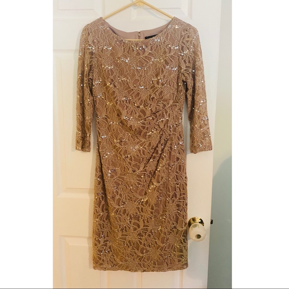 Jessica Howard, midi-dress, good sequins, lace overlay, size: 6